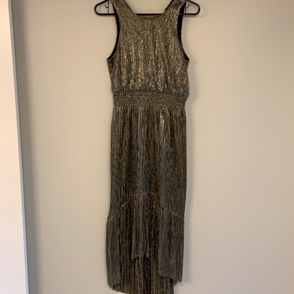 Formal metallic gold/silver dress